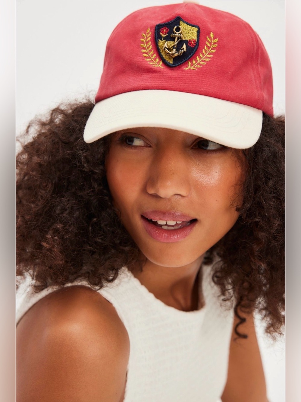 Free People Anchor Charmed Baseball Hat. NWT. Red